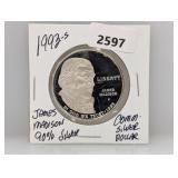 1993-S 90% Silv James Madison Comm $1 Dollar