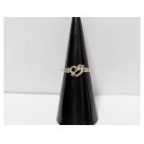 .925 Sterl Heart & Key Ring Sz 5