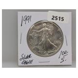 1991 1oz .999 Silv Eagle $1 Dollar