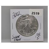2002 1oz .999 Silv Eagle $1 Dollar