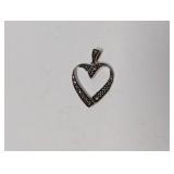 .925 Sterl Marcasite Heart Pendant