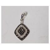 .925 Sterl Diamond Pattern Pendant