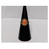10K GF Cabochon Stone Ring Sz 6