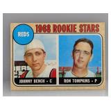 1968 Topps JOHNNY BENCH HOF-ROOKIE CARD 247 S/S