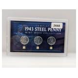 Complete 1943 Steel Penny Mint Mark Coll