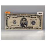 1934-C Blue Seal $5 Silver Certificate