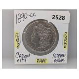 Rare 1890-CC 90% Silv Morgan $1 Dollar