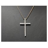 18" .925 Sterl Chain w/CZ Cross Pendant