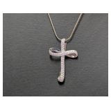 20" .925 Sterl Chain w/Diamond Cross Pendant