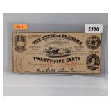 1863 Alabama Twenty Five Cents