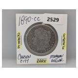 Rare 1890-CC 90% Silv Morgan $1 Dollar