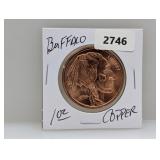 1oz .999 Copper Buffalo Round