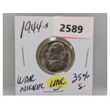 1944-S 35% Silv UNC War Nickel