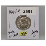 1944-P 35% Silv UNC War Nickel