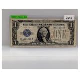 1928-A Blue Seal $1 Silv Certificate Funny Back