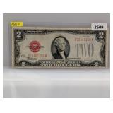 1928-F Red Seal $2 US Note