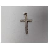 .925 Sterl Diamond Cut Cross Pendant