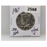1967 40% Silv JFK Half $1 Dollar