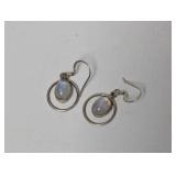 .925 Sterl Moonstone Dangle Earrings