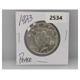 1923 90% Silv Peace $1 Dollar