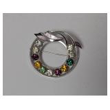 Catamore 12K GF Multi Gemstone Brooch