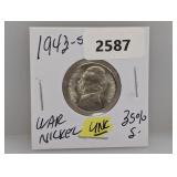 1943-S 35% Silv UNC War Nickel