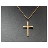14" 14K GF Chain w/Diamond Cut Cross Pendant