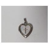 .925 Sterl MOP Heart Locket Pendant