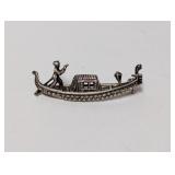 .925 Sterl Venetian Gondola Brooch