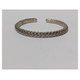 .925 Sterl Woven Pattern Cuff Bracelet