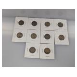 (10) 35% Silv Jefferson War Nickels
