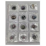 Page (12) Coins w/Commemorative Stickers