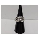 .925 Sterl CZ Openwork Ring Sz 8