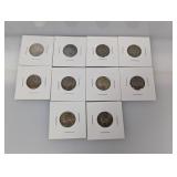 (10) 35% Silv Jefferson War Nickels