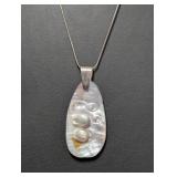 24" .925 Sterl Chain w/Blistered Pearl Pendant