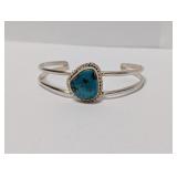 .925 Sterl Turquoise Nugget Cuff Bracelet