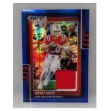2025 Drake Maye Donruss Threads Blue Prizm Jersey