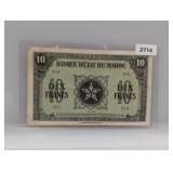 Morocco 10 Franc Banknote