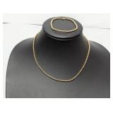 12K GF Beaded Bracelet/Necklace Set