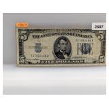 1934-D Blue Seal $5 Silver Certificate