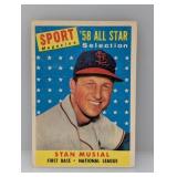 1958 Topps Stan Musial All Star HOF Corners/Indent