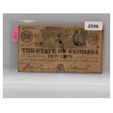 1863 State of GA Fifty Cents