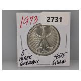 1973 .625 Silv German 5 Mark