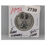 1972 .625 Silv German 5 Mark