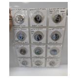 Page (12) Coins w/Commemorative Stickers