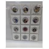 Page (12) Coins w/Elvis Commemorative Stickers
