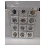 Page (12) Coins w/Commemorative Stickers