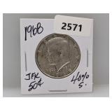 1968 40% Silv JFK Half $1 Dollar