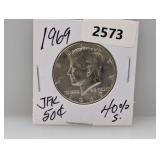 1969 40% Silv JFK Half $1 Dollar
