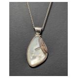 22' .925 Sterling Mother of Pearl Dragonfly Neckl